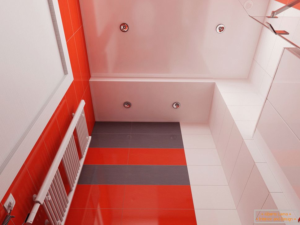 Diseño de baño con acentos rojos - фото 3