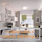 Diseño de apartamento en tonos blancos y grises