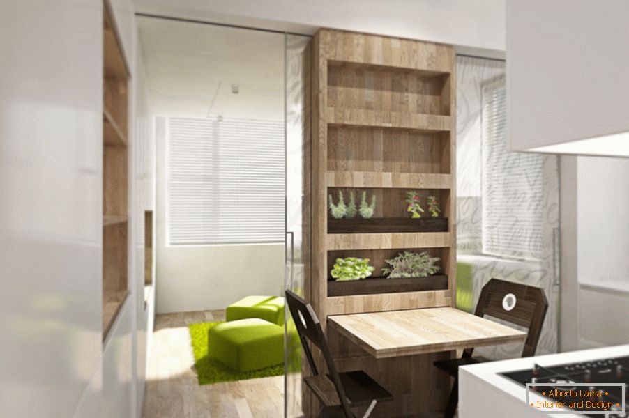 Transformador de diseño de apartamentos: comedor en la cocina