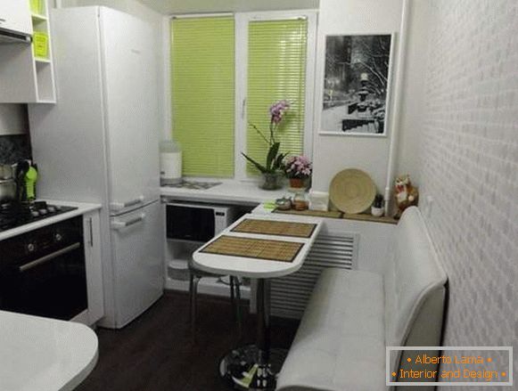 Diseño de habitaciones pequeñas en el apartamento: una cocina con barra de bar en lugar de una mesa