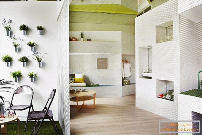 Diseño de un pequeño apartamento de planta abierta