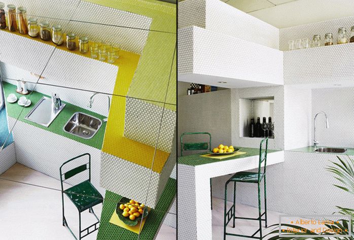 Diseño de cocina en un apartamento pequeño