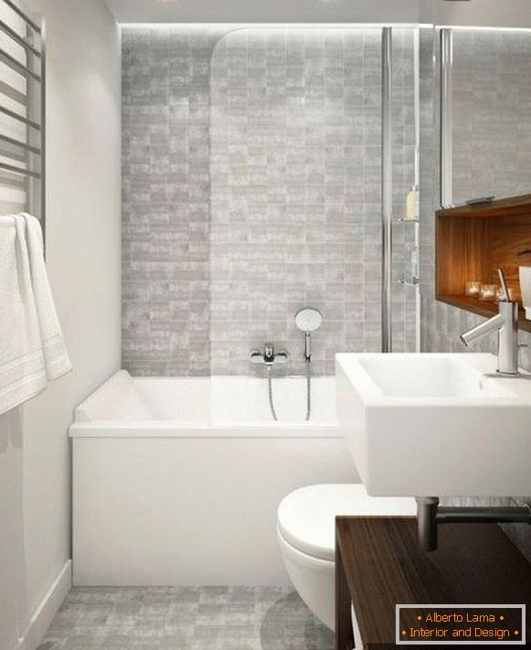 Lujoso baño en el diseño del apartamento de 45 metros cuadrados photo