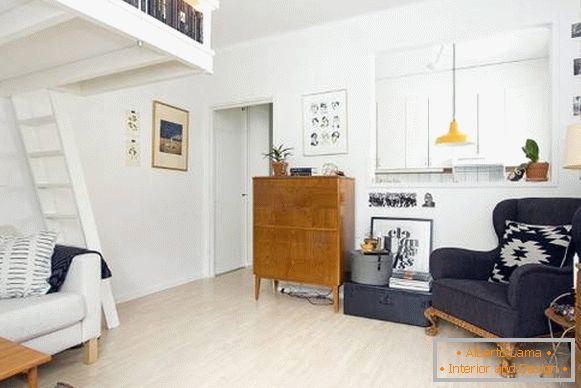 Diseño escandinavo de un apartamento de una habitación de 35 metros cuadrados
