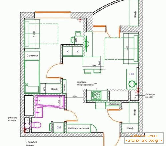 Diseño apartamento-42-sq-m-plan