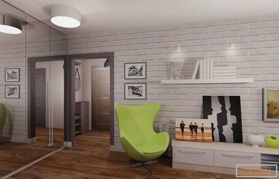 El diseño de un apartamento de una habitación para p-44t para una persona