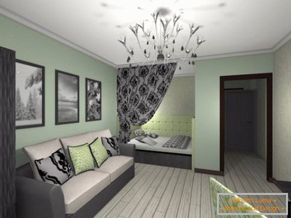 Diseño de apartamento de una habitación en estilo moderno - фото 7