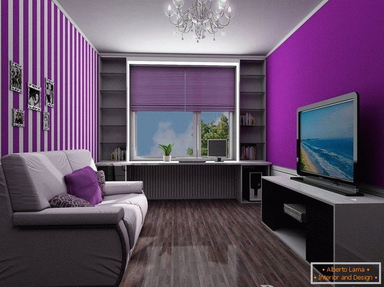 Interior de la habitación lila