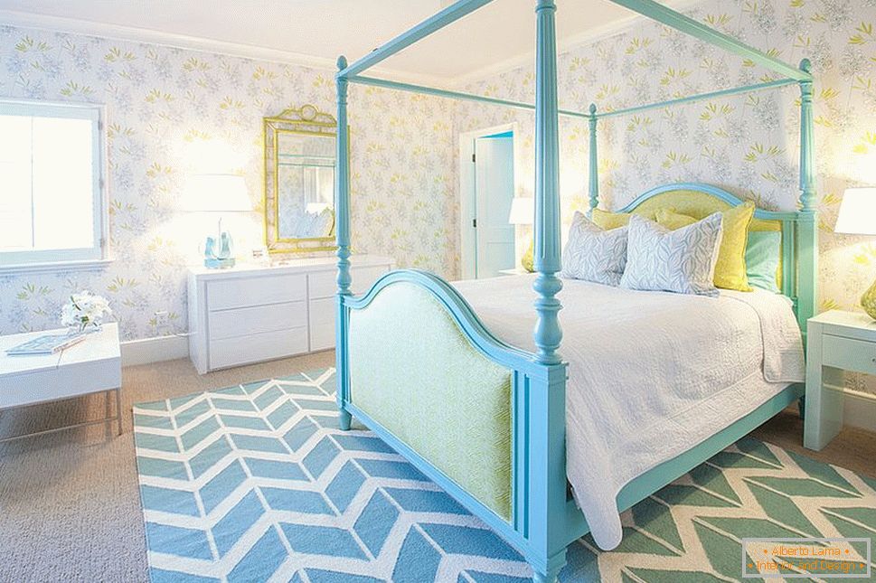 Dormitorio para una niña en color azul