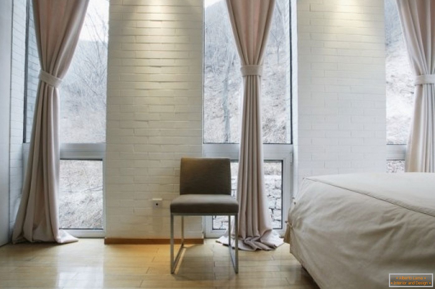 Diseño de dormitorio en colores blancos