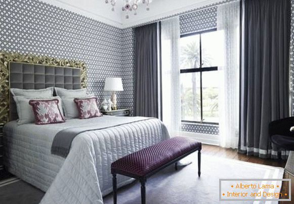 Papel tapiz de diseño para dormitorio en el estilo de lujo