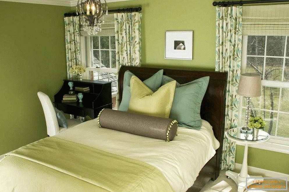Hermosa habitación en tonos verdes