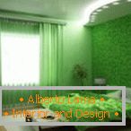 Marrón y verde en el interior del dormitorio