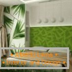 Accesorios en el dormitorio en tonos verdes
