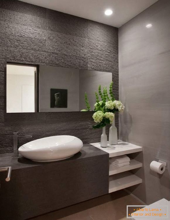 Diseño de baño blanco y negro - foto de una habitación hermosa