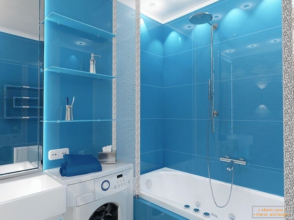Cuarto de baño en color azul