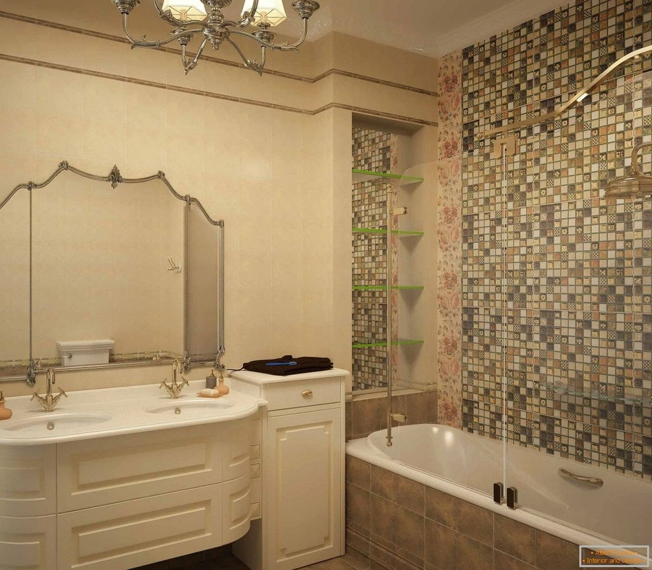 Interior del baño en estilo clásico