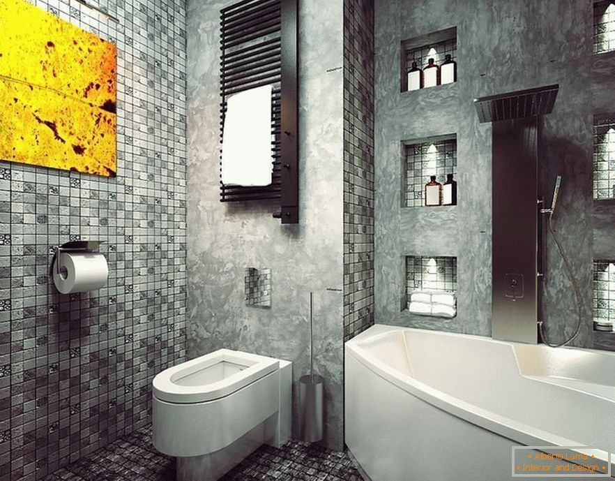 Interior del baño en estilo ecléctico