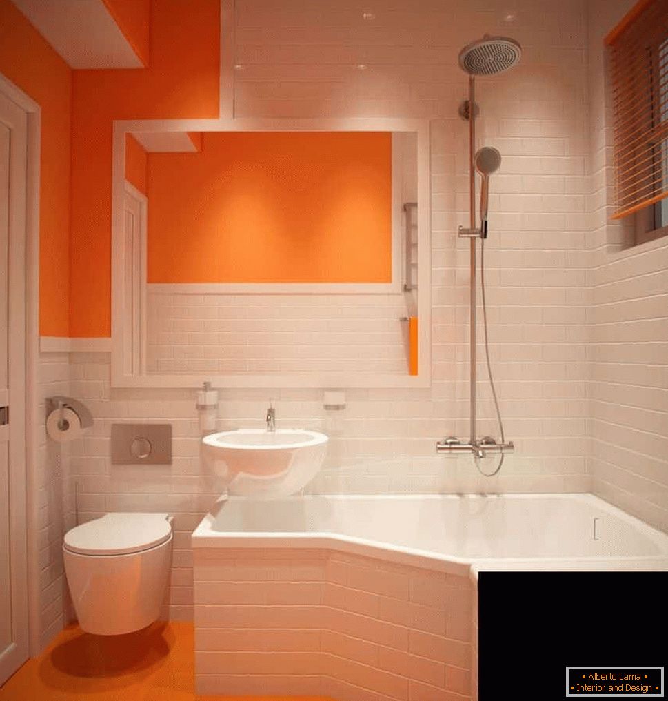Baño naranja-blanco