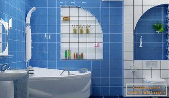 diseño de un pequeño baño combinado con un inodoro, foto 42