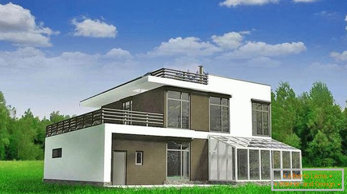 proyectos de casas de dos pisos con techo plano