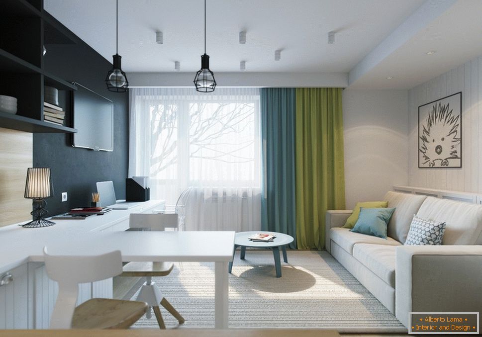 Colores claros en el interior de un pequeño apartamento