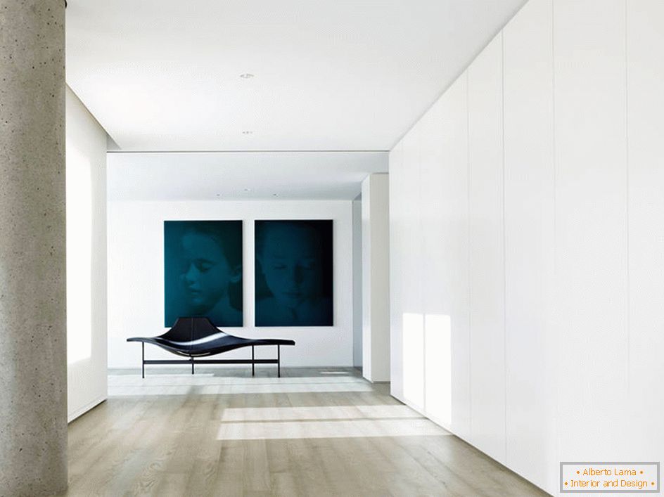 Un ejemplo vívido de un diseño de sala minimalista en una mansión de campo.
