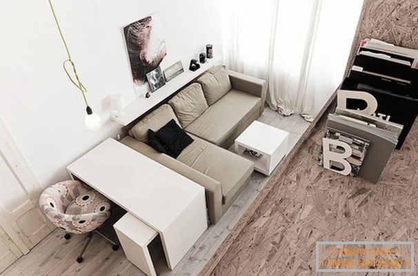 Diseño interior de un pequeño apartamento en Polonia