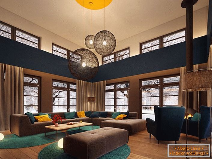Un tablero de parqué amplio es ideal para decorar una sala de estar en un estilo moderno.