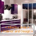 Diseño de cocina violeta со шкафом-купе