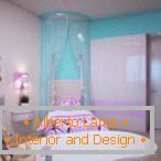 Turquesa y lila en el diseño del dormitorio
