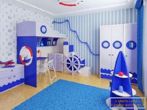 Papeles pintados en una habitación infantil para niños y niñas, foto 1