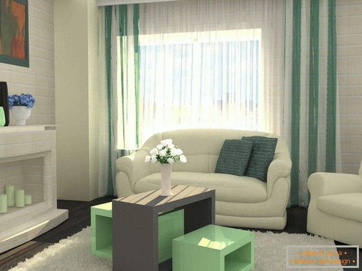 Diseño de sala de estar de alta tecnología de moda