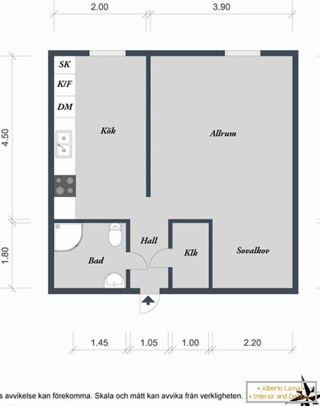 El diseño de un pequeño apartamento en Goteborg