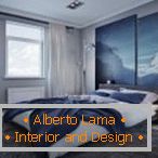 Diseño de dormitorio azul para una pareja joven