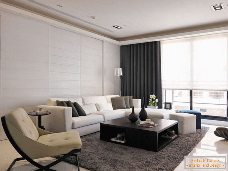 apartamento de lujo grande en una sala de estar moderna