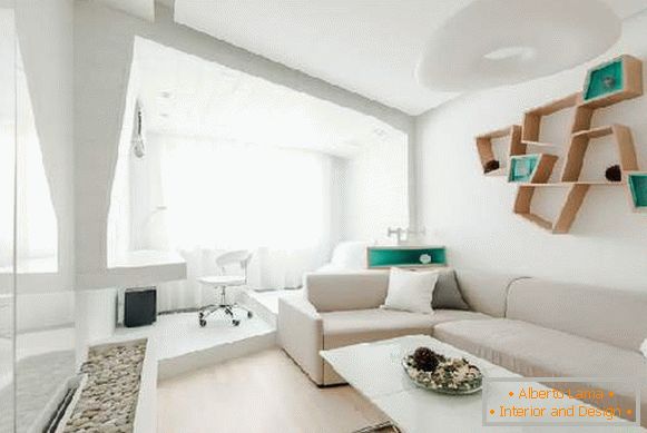 , el diseño de la sala de estar con un área de trabajo photo 77