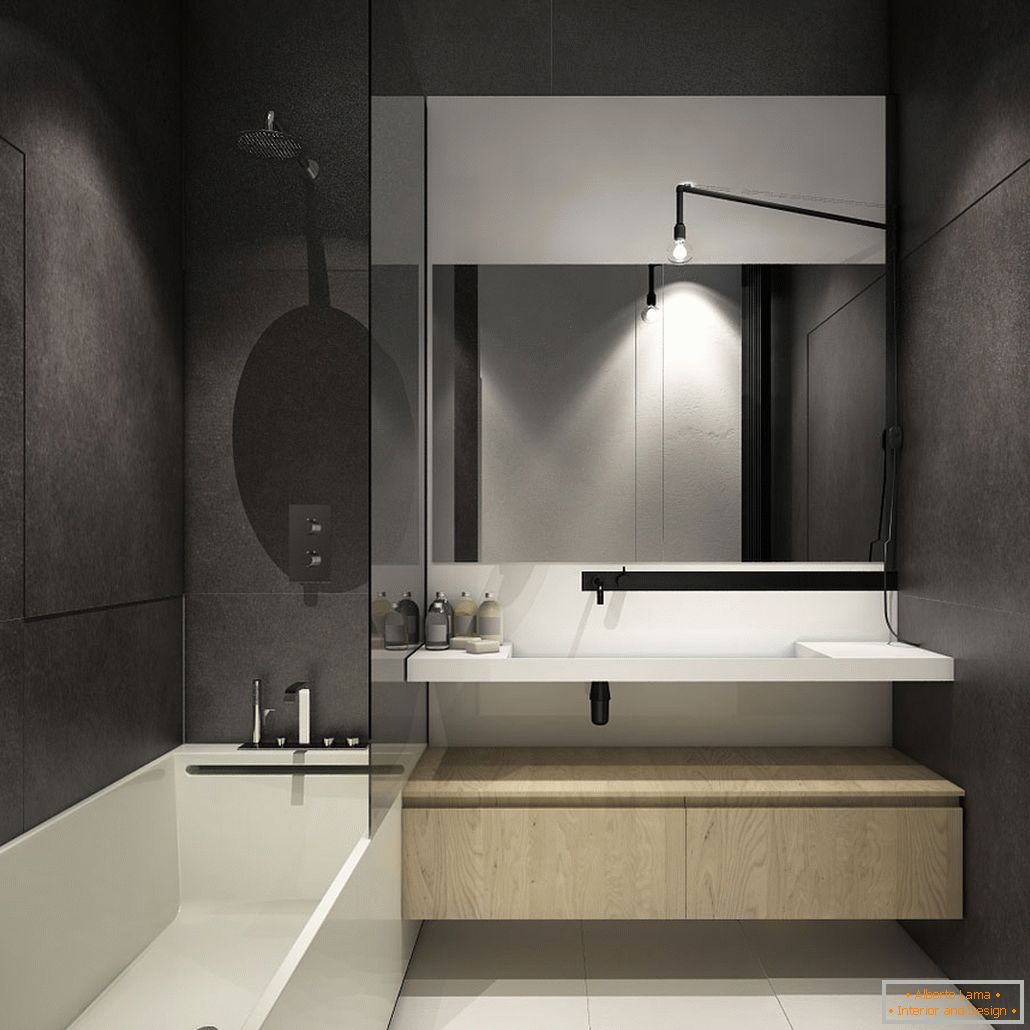 Diseño de baño para un pequeño apartamento de estilo loft