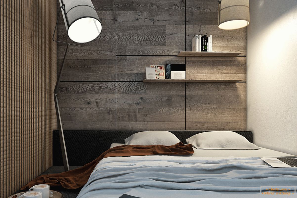 Diseño de un dormitorio para un pequeño departamento en estilo escandinavo