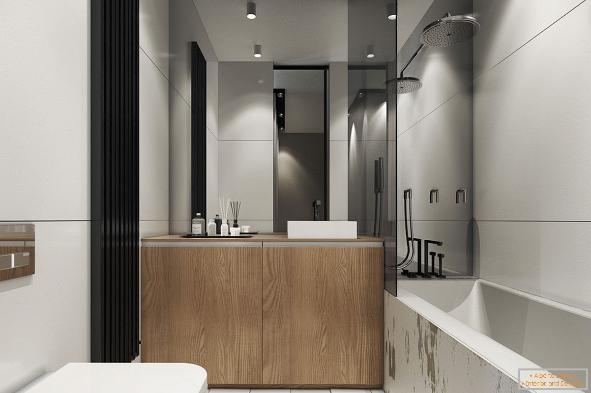 Diseño de baño para un pequeño apartamento en estilo escandinavo - foto 2