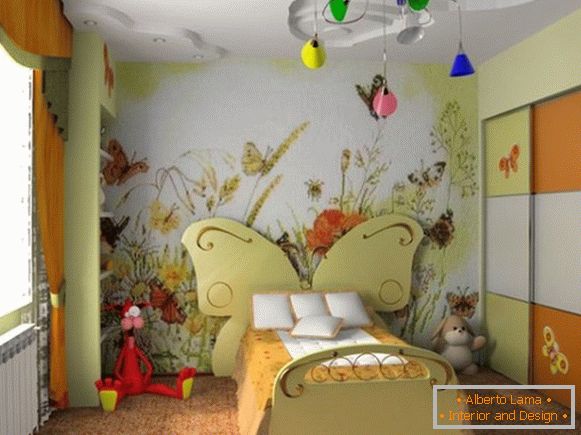 estilos de decoración de interiores de una habitación infantil para una niña