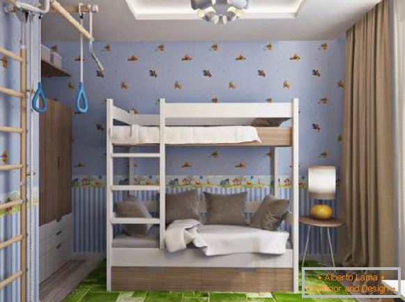 interior de una habitación para niños pequeños para dos niños, foto 62