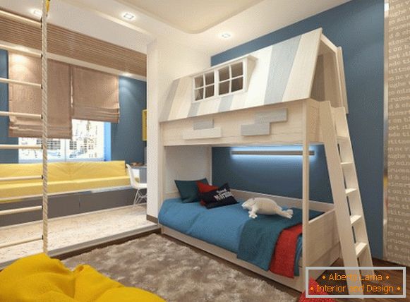 interior de una pequeña foto de dormitorio en un estilo moderno