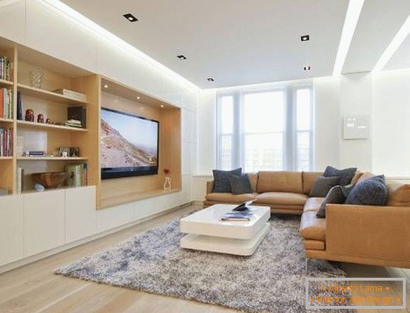 Foto del interior de la sala de estar en estilo moderno