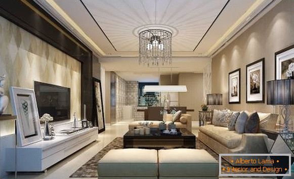 Sala de estar moderna en el estilo de lujo