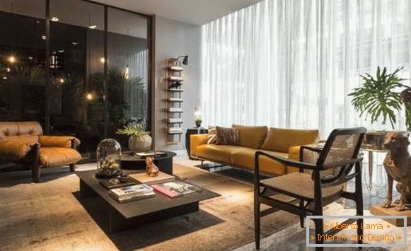 Lujoso diseño de la sala de estar moderna