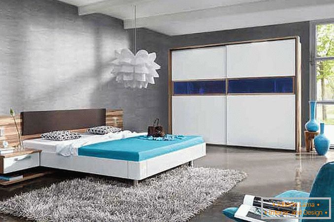 diseño de un dormitorio en estilo de alta tecnología photo