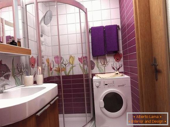 El diseño del cuarto de baño en hruschevki con la lavadora, la foto 30