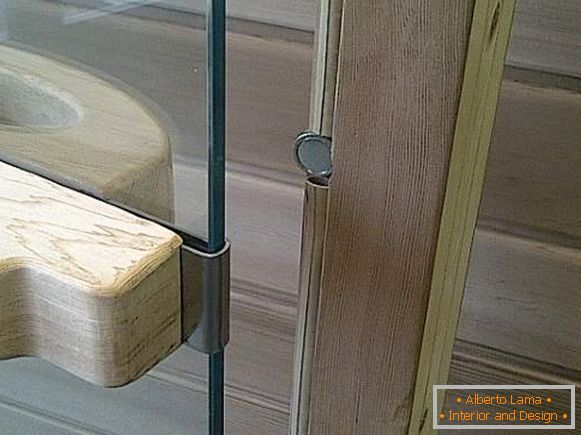 Herrajes para puertas de cristal en sauna - imanes