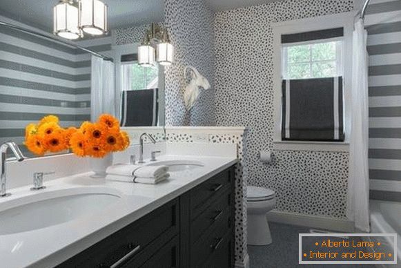 Combinación y azulejos para paredes - foto del baño
